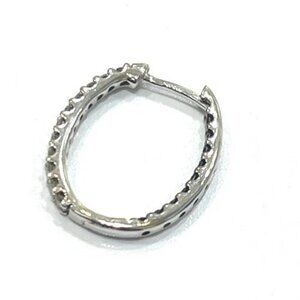 jewelry K18WG D0.20ct Diamond x Black Diamond Single ear loop jewel Pierce